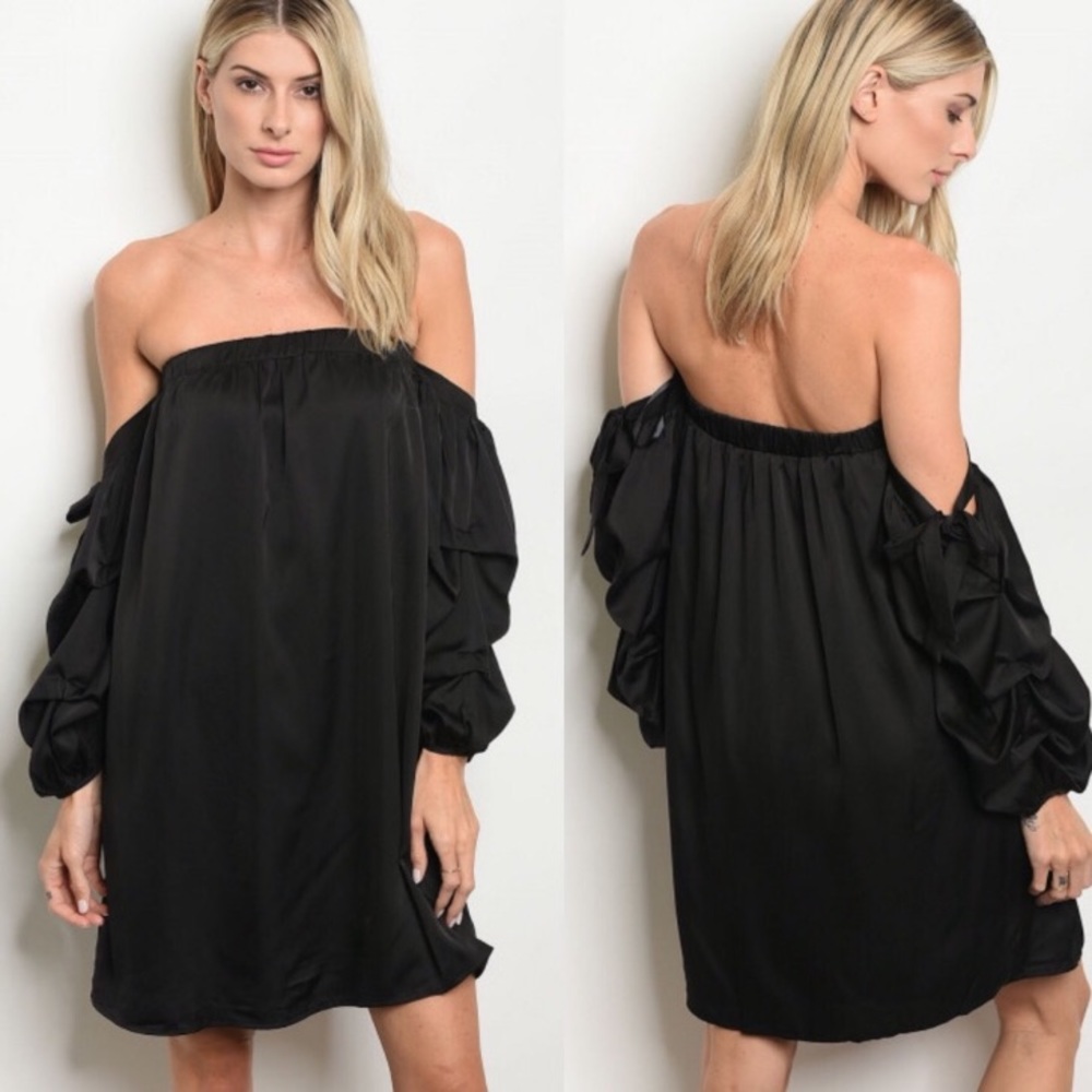 BLACK OFF THE SHOULDER DRESS